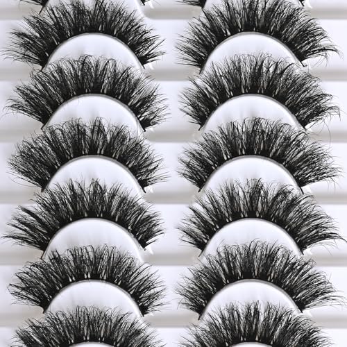 FARRED Cat Eye Faux Mink False Lashes - Wispy & Fluffy 10 Pairs