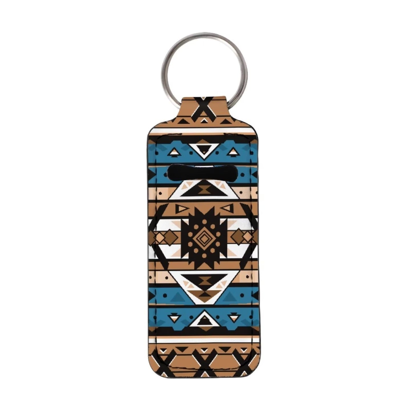 Baxinh Tribal Aztec Southwest Chapstick Holder Keychain, Neoprene Chapstick Lip Balm Holder Lipgloss Lipstick Holder Keychains for Lipstick, Chapstick, Lip Balm, Lanyard