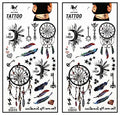 Waterproof Temporary Tattoos - Feather & Diamond Design (2 Sheets)