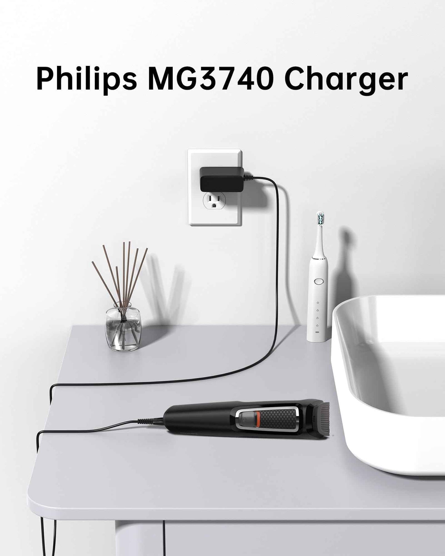 VHBW 4.3V Charger Cord Compatible with Norelco QP2520 MG3740 Beard Trimmer Razor Power Supply Adapter