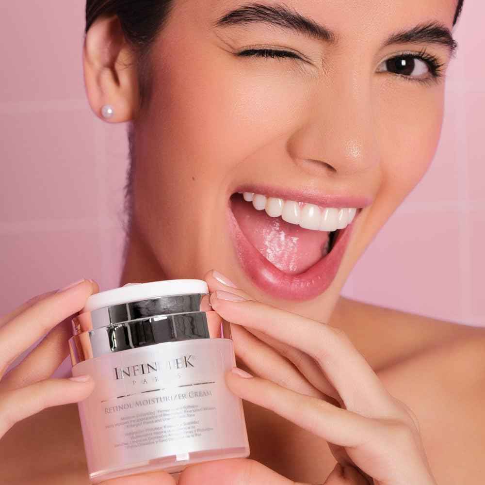 Infinitek Paris Retinol Face Moisturizer Night Cream - Premium Skin Care with Collagen & Vitamin E. Advanced Anti-Aging and Antioxidant Face Cream. Vitamin Enriched Moisturizer for Radiant Skin