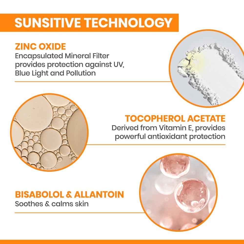 Avène Mineral Sunscreen SPF 50 Face Lotion, fast absorbing, 100% Mineral Sunscreen, Protects against UV, pollution + bluelight, With with Zinc Oxide + Bisabolol, 80 minute water resistance 1.3 oz