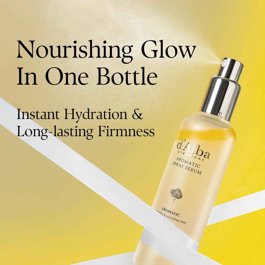 d'alba Piedmont White Truffle Vegan Gift Set, 2 bottles First Aromatic Spray Serum, Deep Hydration & Antioxidant Care, Vegan Facial Mist