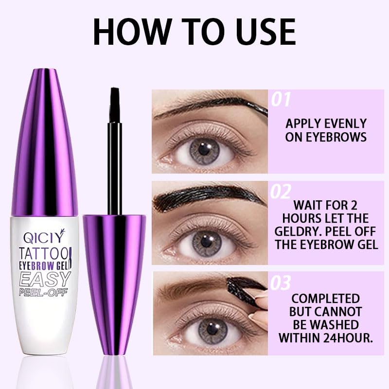 Brown Tattoo Eyebrow Gel Peel Off - 5 Day Waterproof