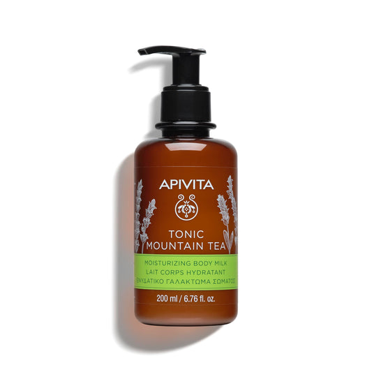 Apivita Tonic Mountain Tea Mousturizing Body Milk | Moisturizes, Softens Tones & Revitalizes with Mountain Tea & Propolis, 200 mL / 6.67 oz