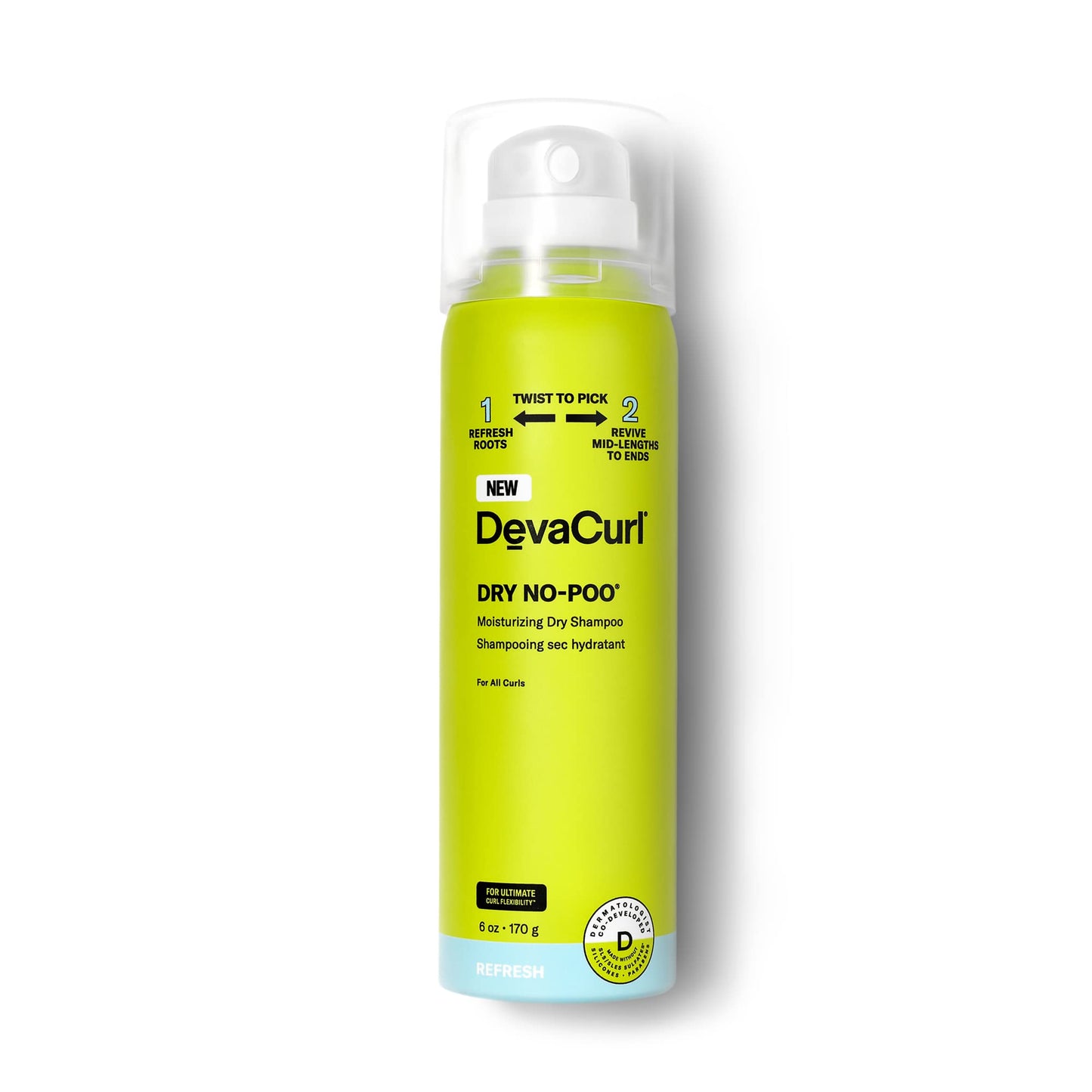 DevaCurl Dry No-Poo Moisturizing Dry Shampoo | Non-Drying Formula | Invisible Finish | For All Curly Hair Types