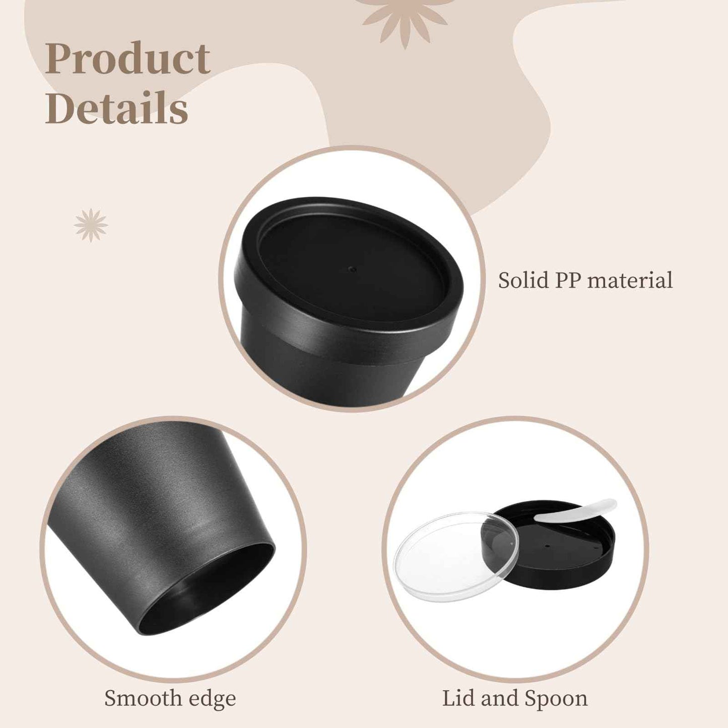 24PCS 7oz Pot Jars with Lids, Spoons for Homemade Lotion, Plastic Empty Containers for Sugar Scrub, Facial Mask Mixing Bowls, Body Lotion SPA