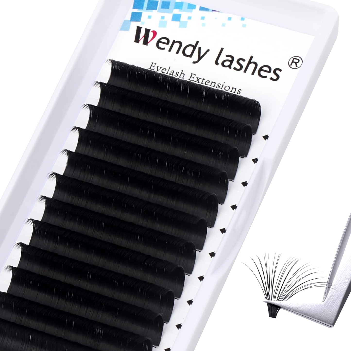 Volume Eyelash Extension 0.05 C/D Curl 11-17mm Easy Fan Rapid Blooming Lashes 3D 4D 6D 10D 20D Lash Extensions By WENDY LASHES(0.05-D, 11mm)