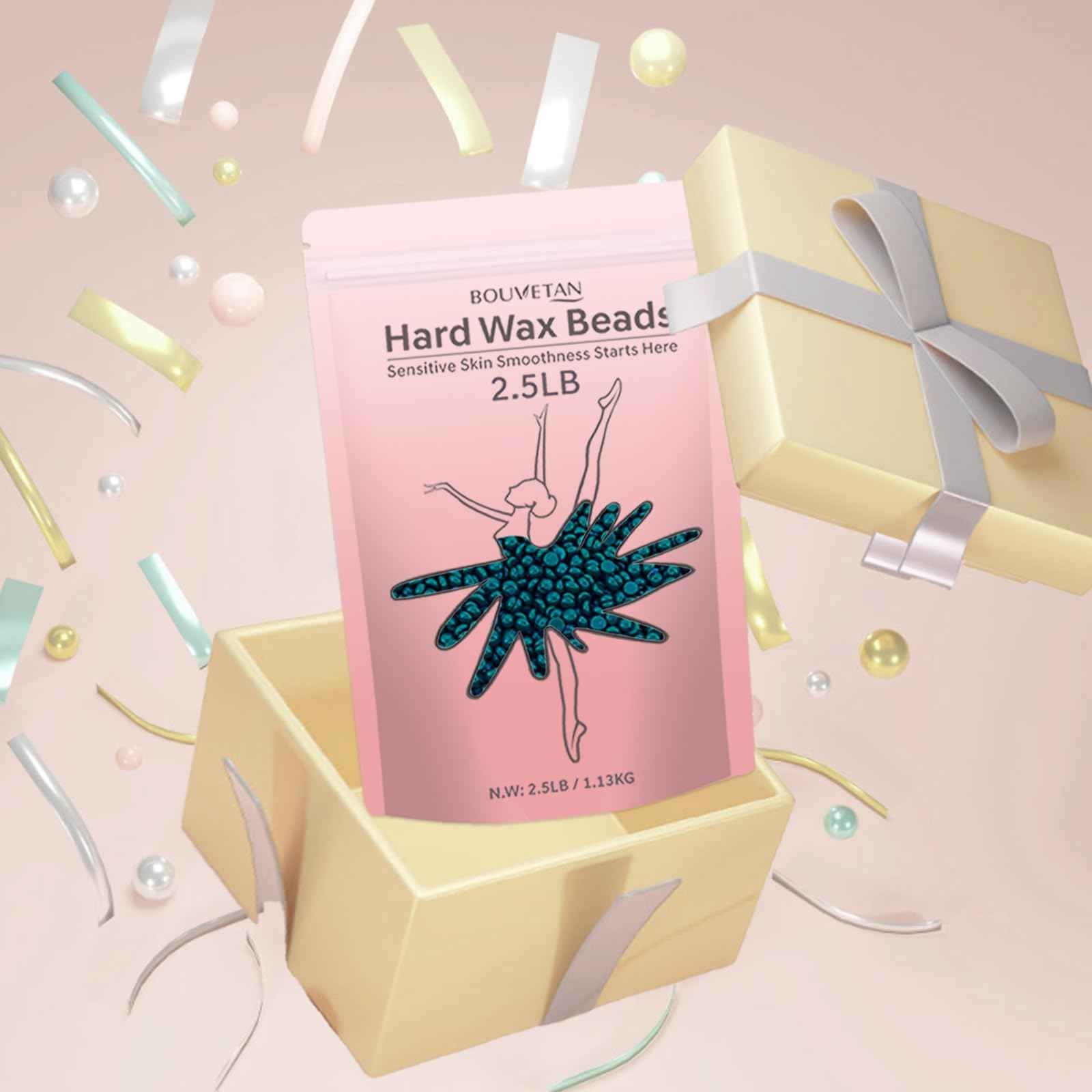 Hard Wax Beads, 2.5 lb Brazilian Waxing Beans for Hair Removal, Bulk Waxing Beads for Sensitive Skin, Bikini, Legs, Face Underarm and Full Body (Jasmine)