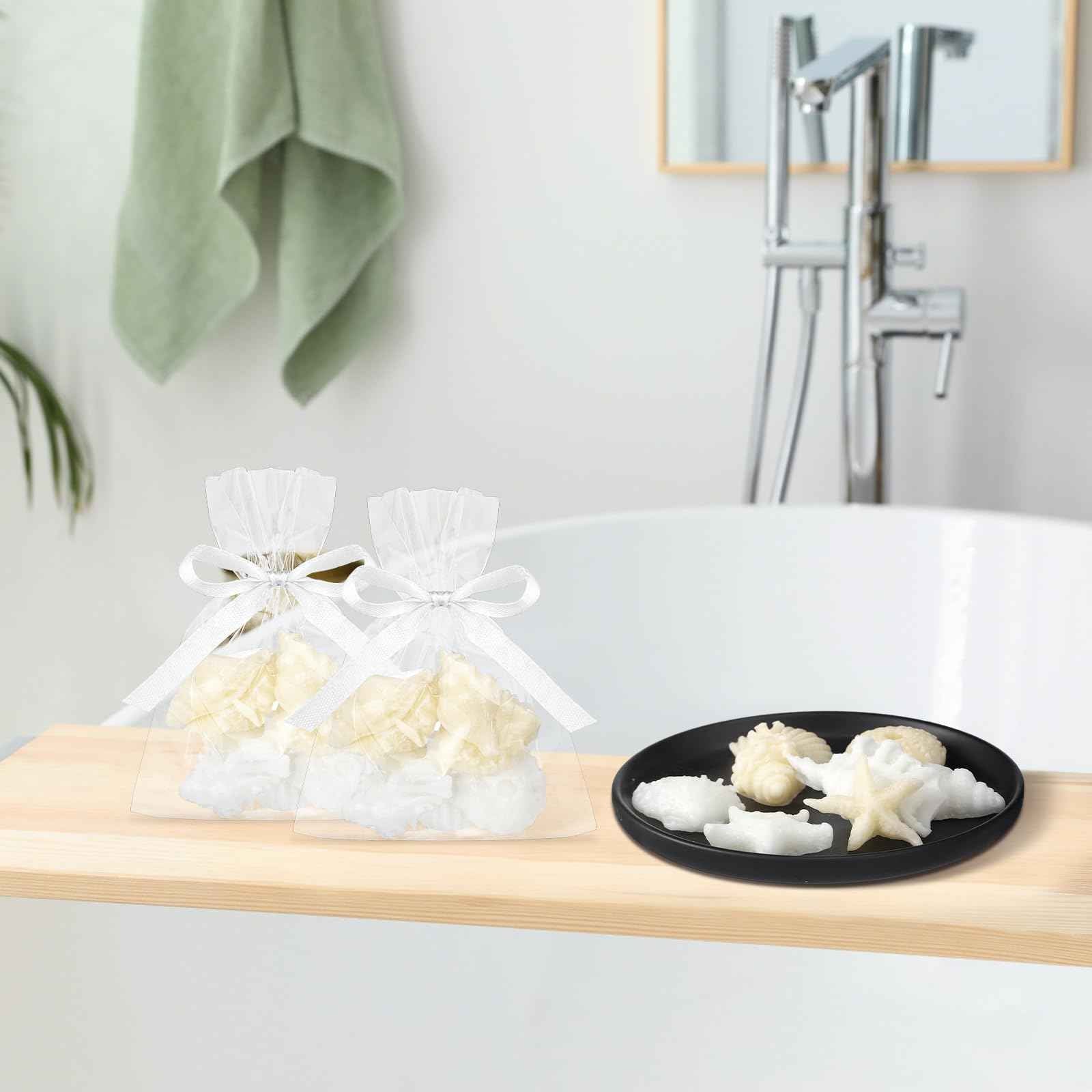 Lineshading 200g Sea Glass Soap Decor White Seashell Decorative Soaps for Bathroom Home Decor Beach Wedding Nautical Wedding Party Favors Beach Bridal Shower Favors