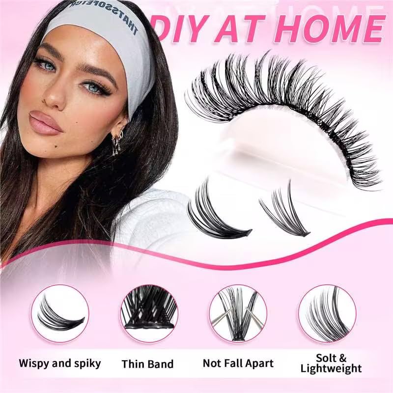 Natural Wispy Lash Clusters 720Pcs DIY Extension Kit with Tools