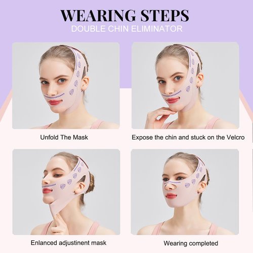 MASIKA Chin Strap for Sleeping,Adjustable Chin Strap,Jaw Strap,Jawline Shaper,V-Line Mask Chin Up Mask V Shaped Face Mask, Jaw Exerciser,Reusable chin strap,Leaf pattern。