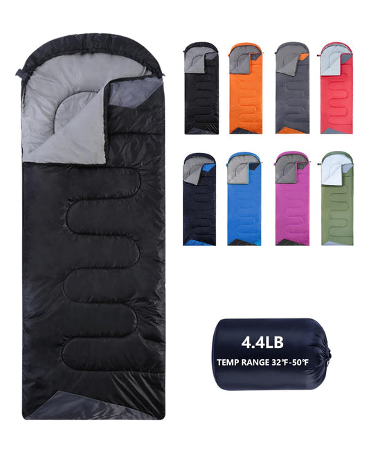 Sleeping Bags for Adults Cold Weather - 20 Degree Big&Tall Size Backpacking Lightweight Waterproof for Girls Boys Mens Teen Women for Camping Hiking Outdoor Travel Hunting with Compression Bags(Black)