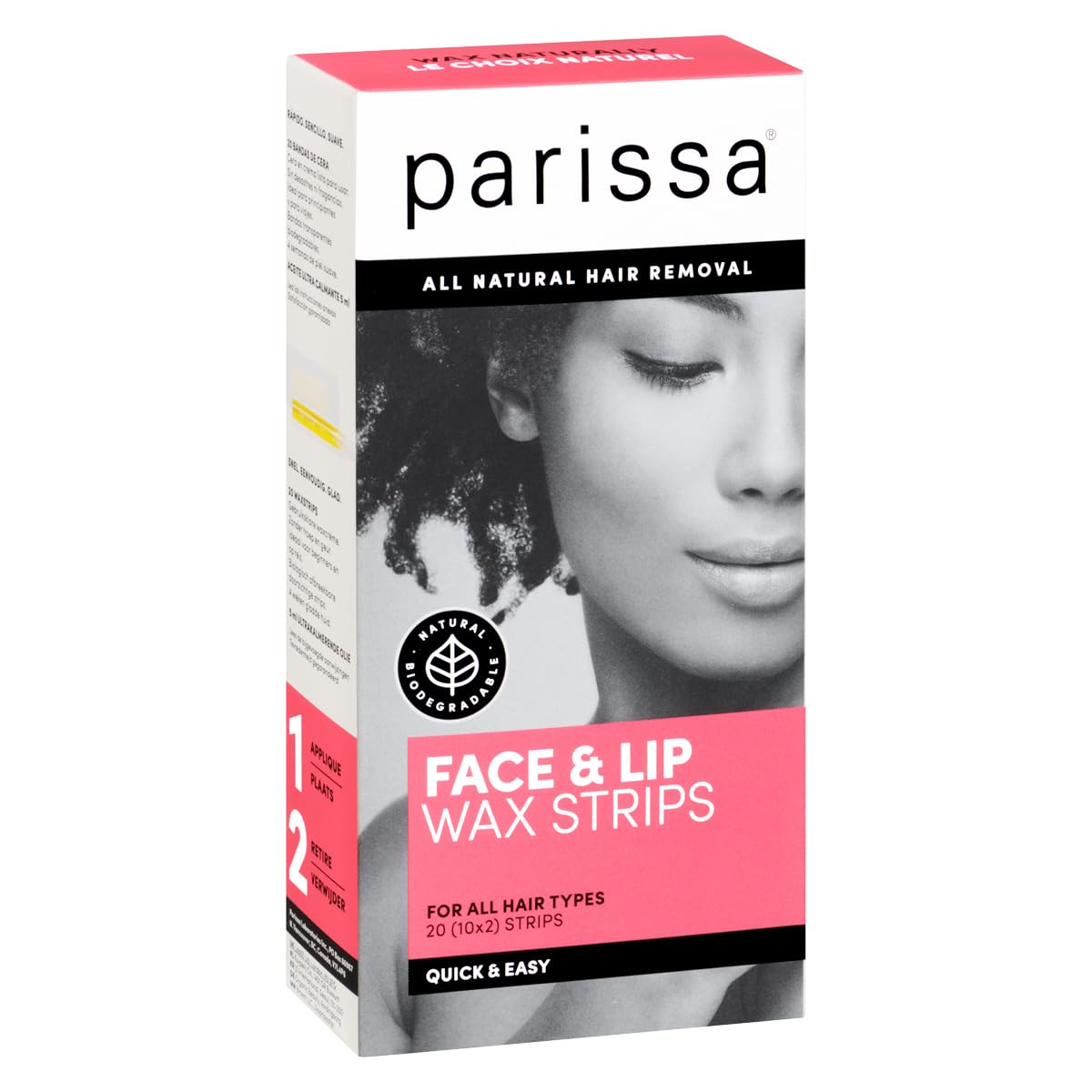 Parissa Face & Lips Wax Strips Kit for Facial Hair Removal, At-Home Waxing Kit with Ready-to-Use Small Wax Strips, 5ml Aftercare Oil, Suitable for All Hair Types, Biodegradable & Skin-Safe (Refresh)