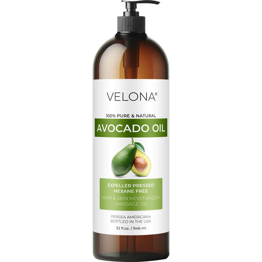 velona Avocado Oil 32 Fl Oz | 100% Pure and Natural Carrier Oil | Expeller-Pressed | Hair, Body and Skin Care | Use Today - Enjoy Results