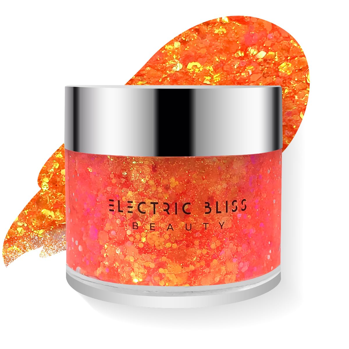 Neon Orange - Holographic Body Glitter Gel for Body, Face, Hair - Vegan & Cruelty Free - Electric Bliss Beauty (Neon Orange)