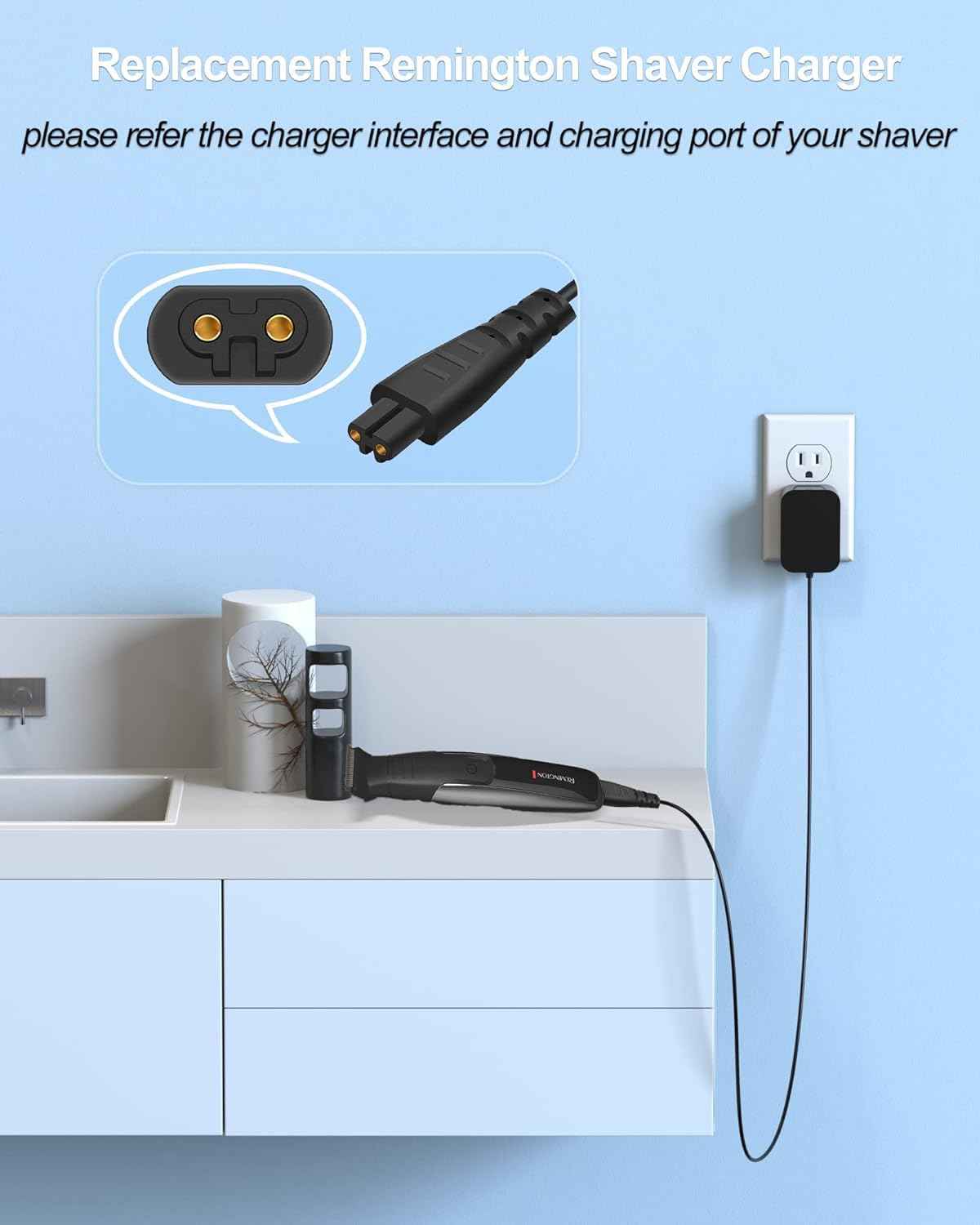 FGIEU 5V Charger for PA-0510N for Remington Shaver HC5870 HC4250 PF7500 PF7600 PG6250 PG6255 PG6170 PG6171 XF8550 XF8700 XR1400 XR1430 HC5950 Power Cord