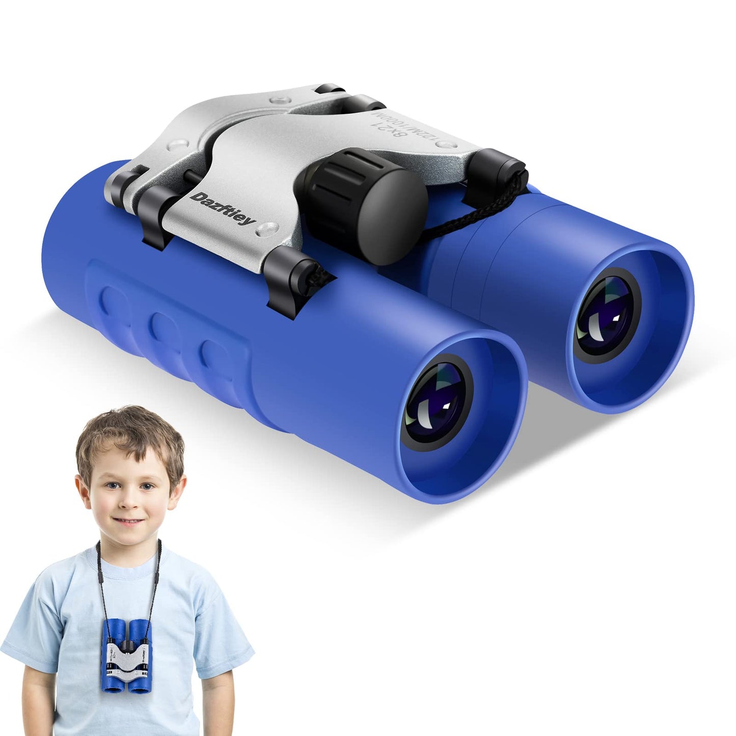 Binoculars for Kids,Dazftiey 8x21 High Resolution Shockproof Lightweight Binoculars Compact Kids Binoculars for 3-12 Years Boys and Girls Binoculars for Bird Watching Camping Hiking (Blue)