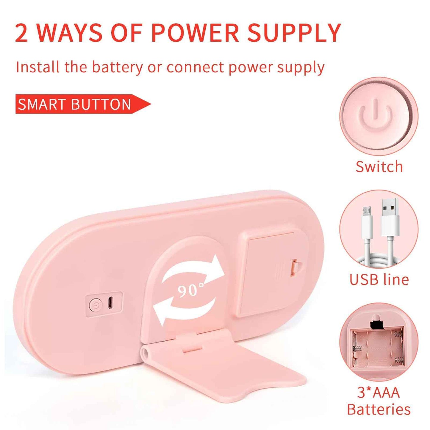 LED Makeup Case with Mirror – Portable Cosmetic Organizer with Lights, Travel Vanity Box for Women, Rotating and Detachable Mirror