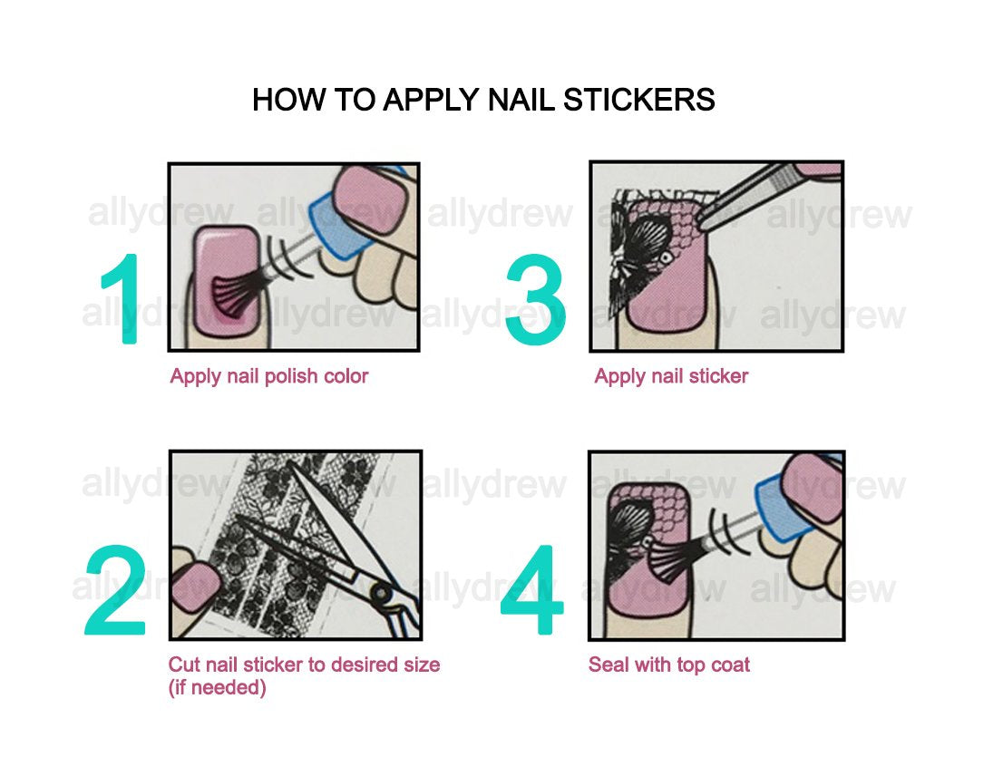 allydrew A70647 4 Sheets Nail Stickers Nail Art Set - Under The Sea Mermaid Nail Stickers (4 Sheets)