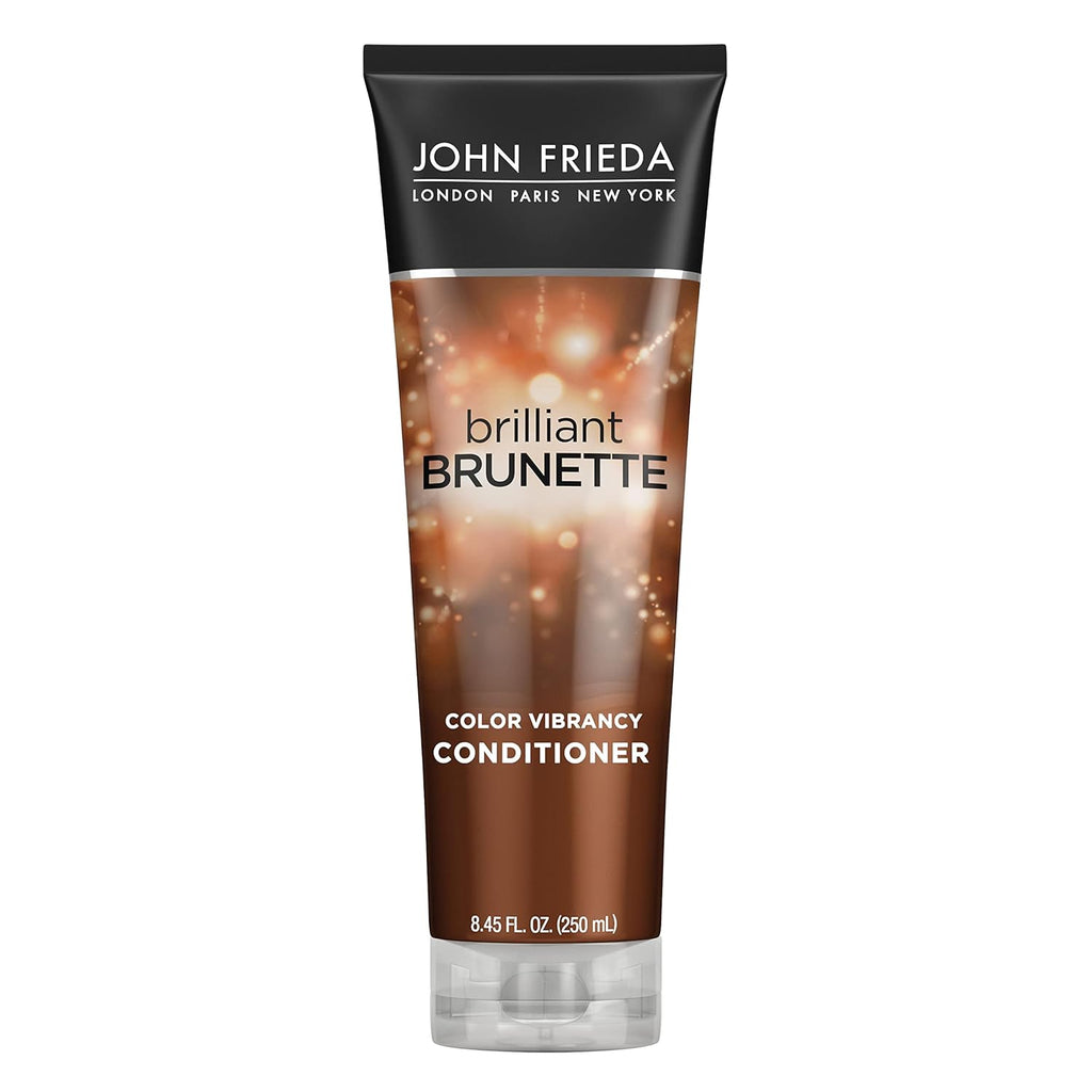 John Frieda Brilliant Brunette, Color Boosting Conditioner, Enhances and Protects Multi-Dimensional Tones, With Sweet Almond Oil to Rehydrate and Replenish Dry Hair, 8.45 Oz