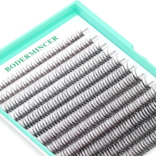 Bodermincer Black/Colored Cluster Lashes 240pcs 20D/40D DIY Eyelash Extension D Curl Long Individual Lashes Mixed Tray Faux Mink Lash Clusters Extensions 8-22mm (12D 8-10-12-14-16mm MIX)