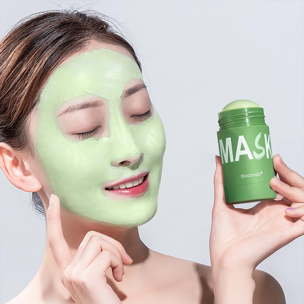 Axnzp 2 Pcs Green Tea Deep Cleanse Mask Blackhead for Face Moisturizing, Oil Control, Blackhead, Poreless Deep Cleanse Mask Stick.