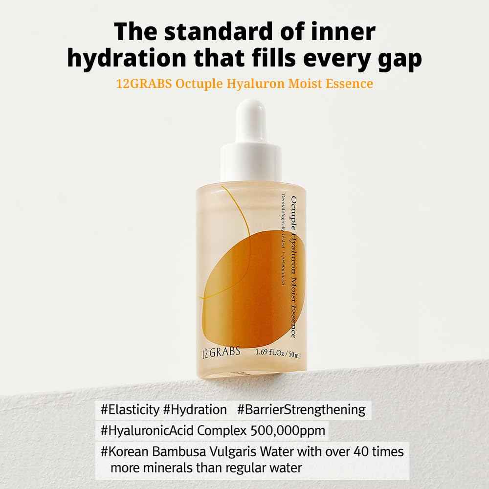 Shift4 Octuple Hyaluron Moist Essence 50ml ㅣ 8 Types of Hyaluronic Acid ㅣ Deep Hydration ㅣ Skin Barrier Support ㅣ Dermatologically Tested ㅣ Soothing Face Serum for Sensitive and Dry Skin