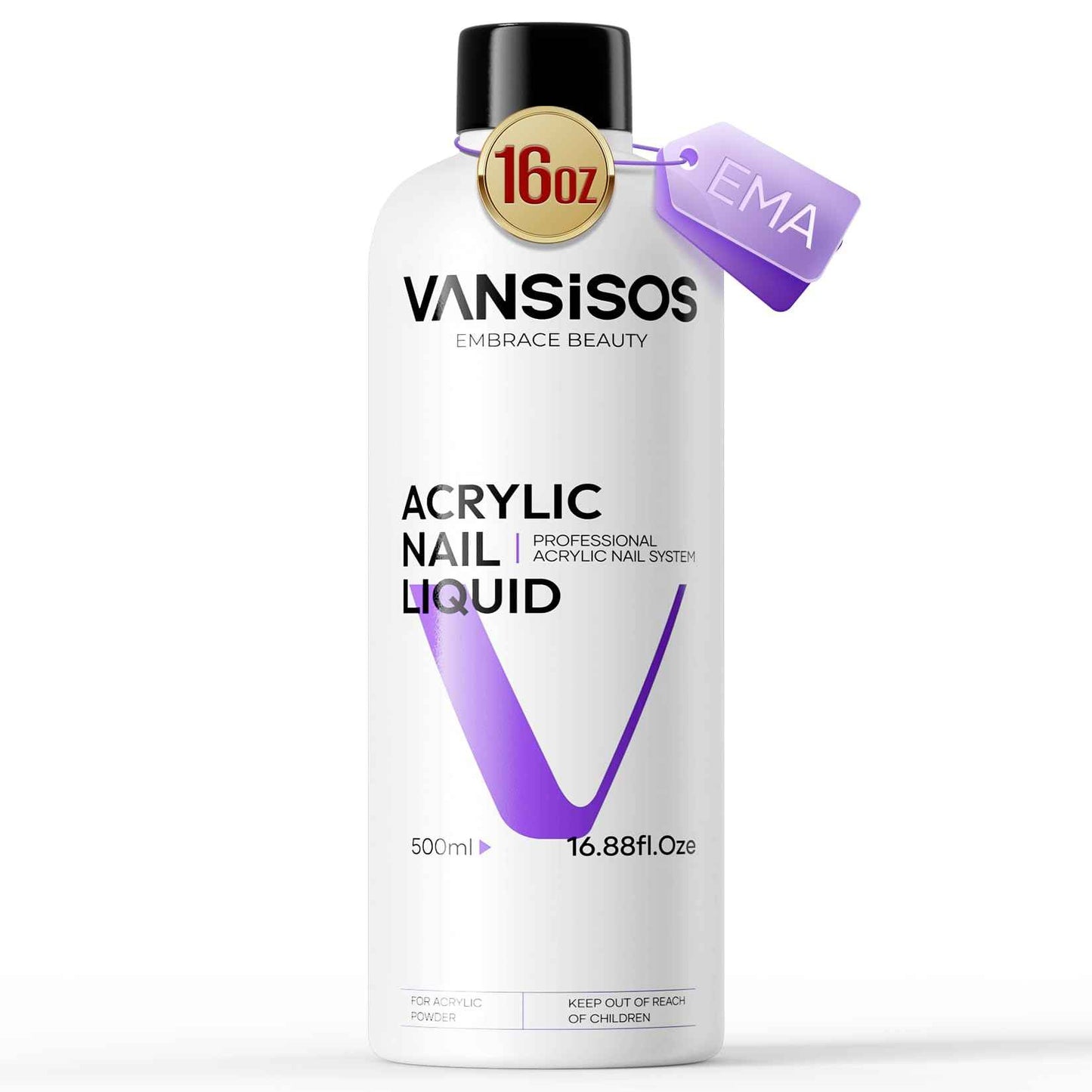 VANSISOS Monomer Acrylic Nail Liquid: 500ml EMA Monomer Nail Acrylic Liquid for Beginners and Professionals DIY Carving and Extension At Home Perfect for French Nails