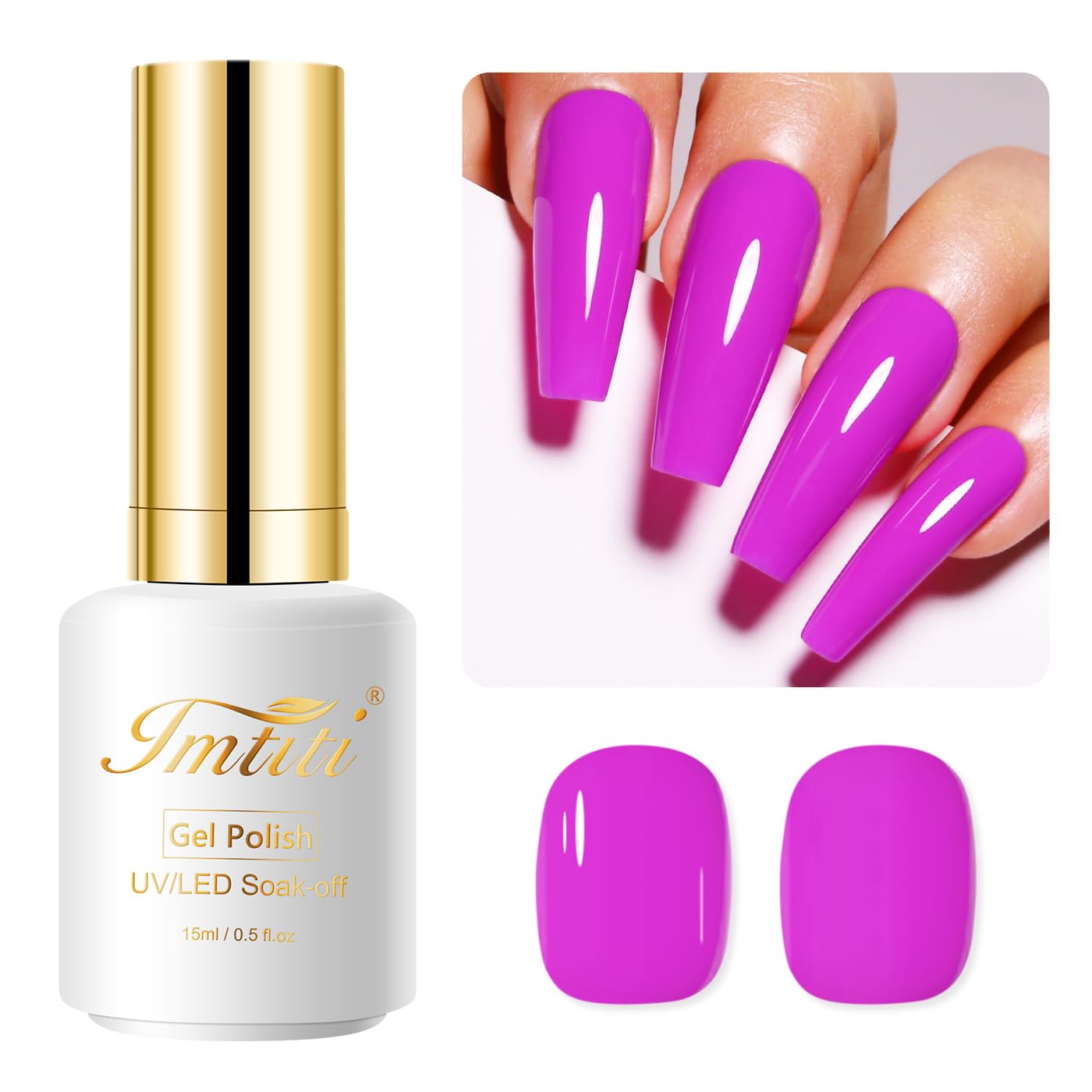 Imtiti Purple Gel Nail Polish, 15ML Pink Purple Gel Polish Autumn Winter Gel Nail Polish Soak Off LED UV Nail Gel Polish DIY Nail Art Starter Manicure Salon Gel Nail Kit