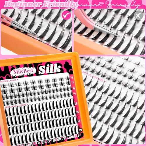 MilyBest Spiky Bottom Lash Clusters 13-19mm with 6-7mm Spikes