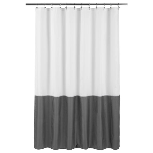 ALYVIA SPRING Waterproof Fabric Shower Curtain Liner - Soft & Light-Weight Cloth Shower Liner, 3 Bottom Magnets, Hotel Quality & Machine Washable - Standard Size 72x72, White and Dark Gray