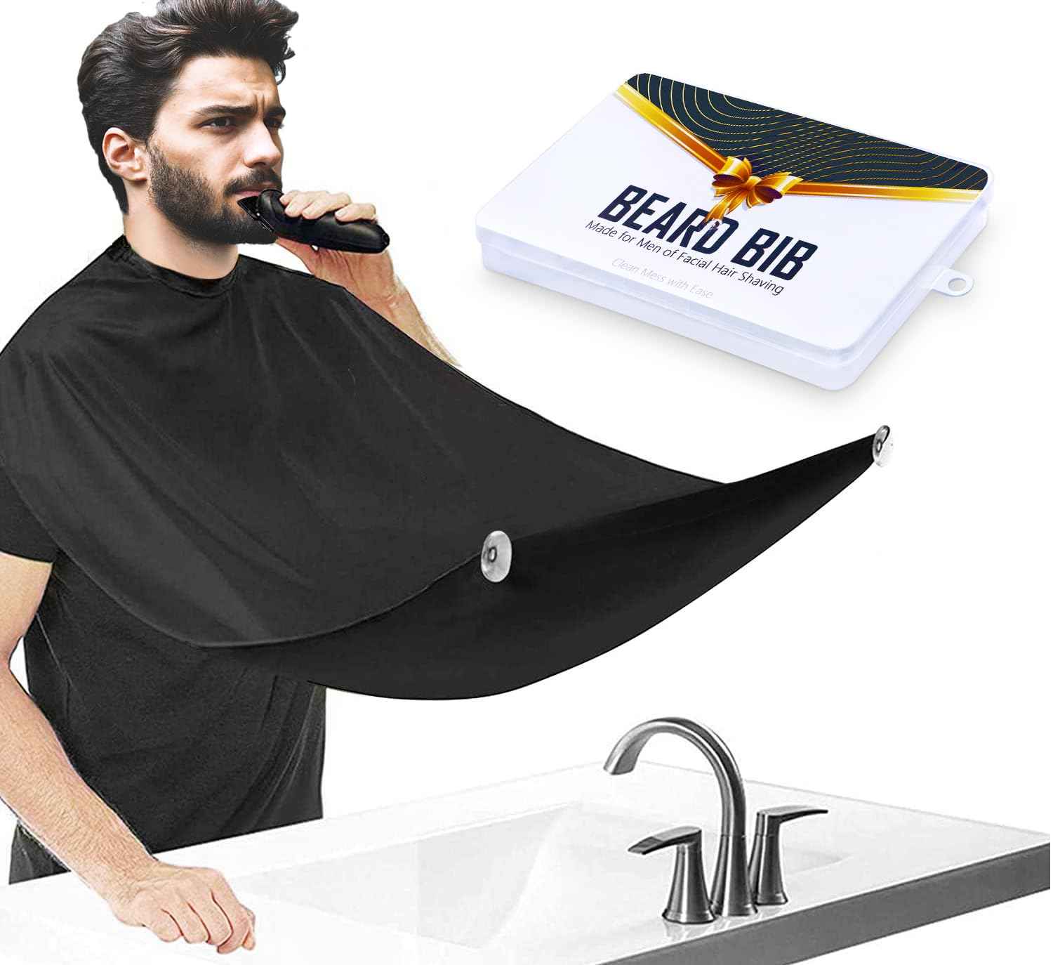 ztarraum Beard Bib Beard Apron, Beard Gather，Shaving and Trimming, Non-Stick Grooming Cloth with 2 Suction Cups, Best Gifts for Men,Valentine's Day Gift