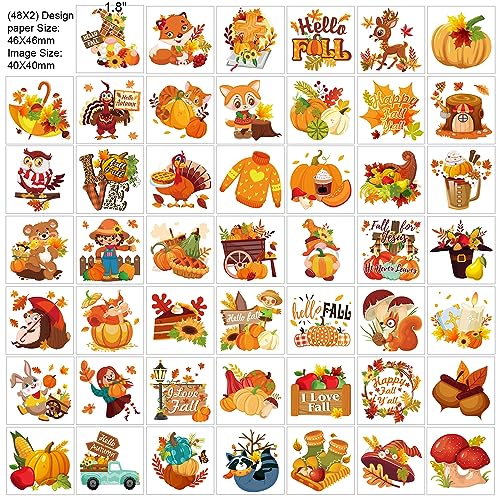 HOWAF 96 Pieces Fall Temporary Tattoos for Kids