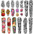 Waterproof Temporary Tattoo Sleeves for Women, 18 Sheets