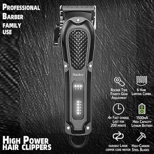 Hair Clippers for Men Professional - Cordless&Corded Barber Clippers for Hair Cutting & Grooming Rechargeable Beard Trimmer