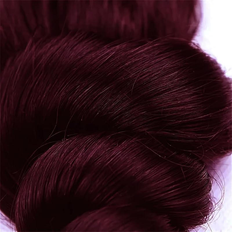 #99J Burgundy Loose Deep Wave Human Hair Bundles 3pc