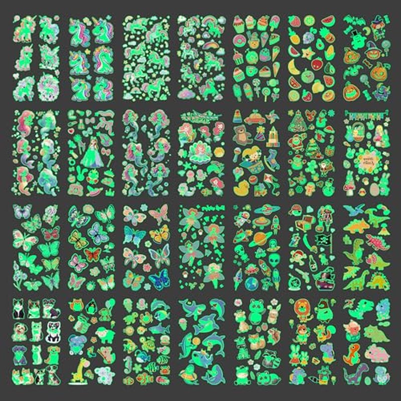 380pcs Luminous Temporary Tattoos for Kids - Glow Party Favors