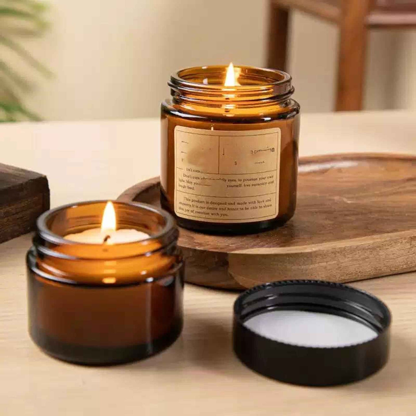 Zentriqlla 36 Pack 1oz Amber Glass Jars with Black Lids, Small Round Cosmetic Jars with with Inner Liners, Glass Containers for Homemade Creams, Candle, Skincare, Lotion, Travel