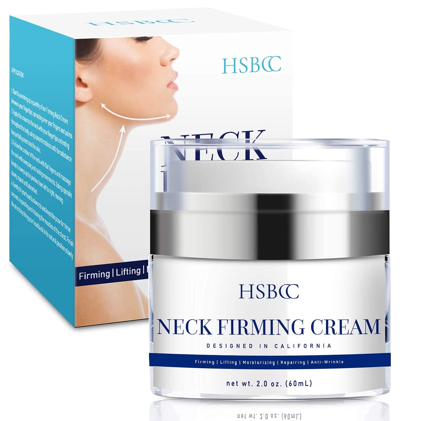 HSBCC Neck firming cream with peptides, Neck Cream, Neck Moisturizer Cream 2 fl oz.