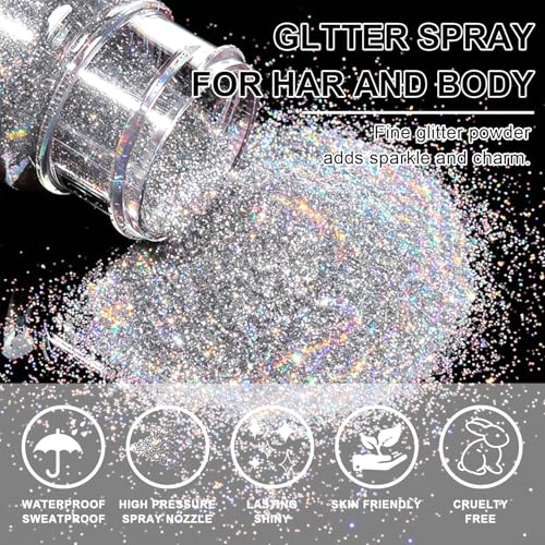 Holographic Glitter Spray for Hair & Body - 10g Meilury