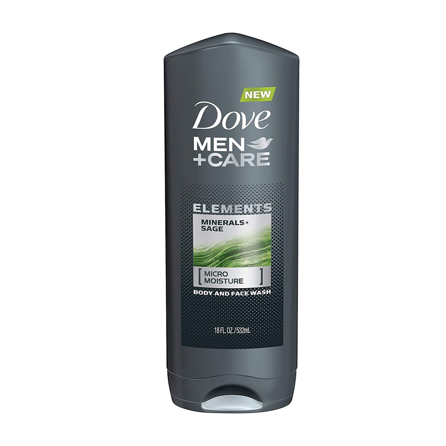 Dove Men Care Body & Face Wash, Minerals and Sage - 13.5 Fl Oz / 400 mL X 6 Pack Case, Made in Germany