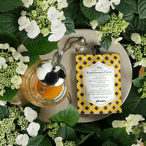 Davines The Renaissance Circle Hair Mask, Repairing Treatment for Extremely Damaged Hair - Restores Structure & Softness with Babassu Butter & Yellow Clay - Deep Conditioning, 1.69 Fl Oz