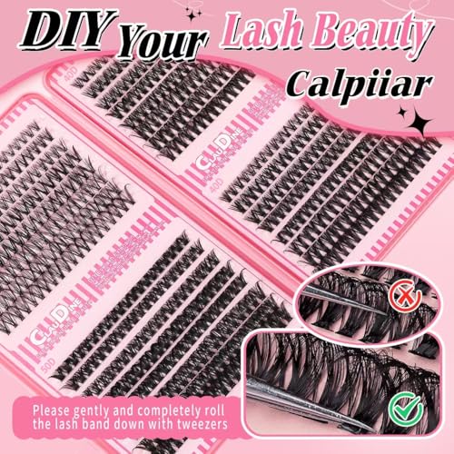 DIY Lash Extension Kit with 640 Clusters, Glue & Tools