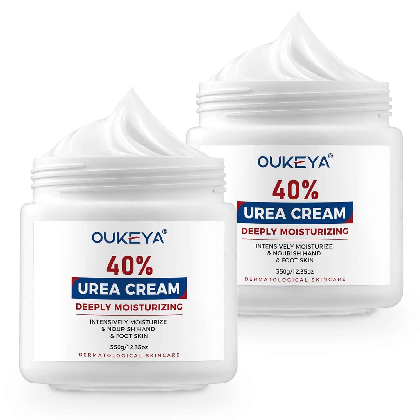 OUKEYA Urea Cream 40 Percent, Foot & Hand Cream for Dry Cracked, Urea Lotion for Feet Maximum Strength(12.35Oz X 2 Packs)