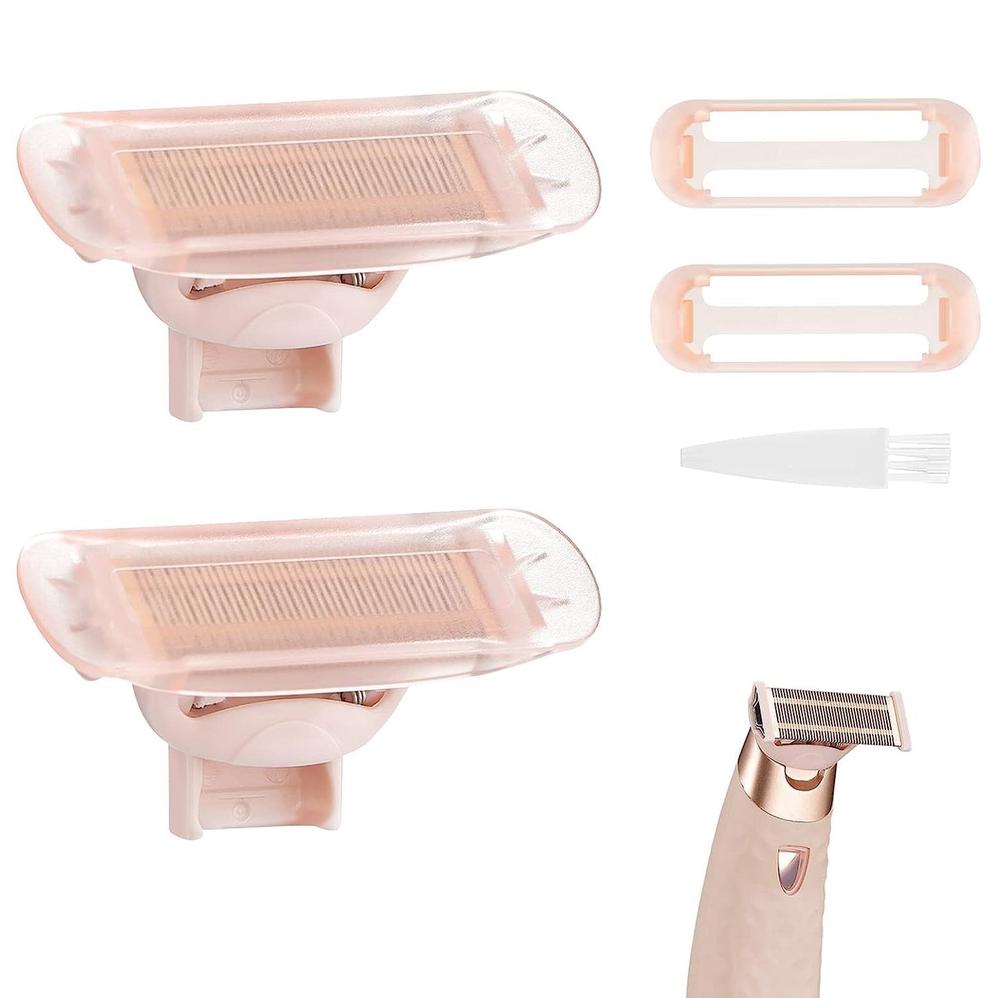 SavFinto Razor Replacement Heads fit for Flawless nu Razor, Hair Remover Replacement Head, Rose Gold Plated Body Replacement Heads 2-PACK