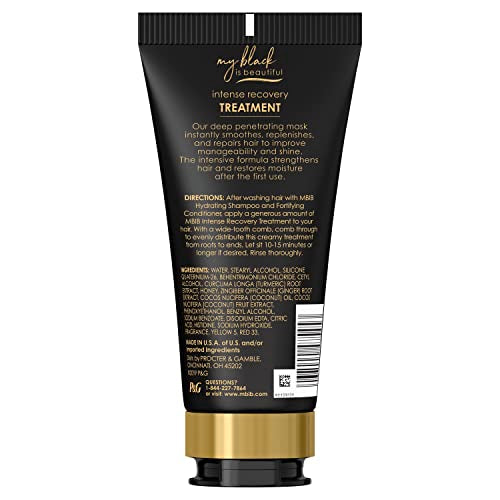 MY BLACK IS BEAUTIFUL Golden Milk Intense Recovery Hair Treatment, 5.7 Fl Oz — Sulfate Free, Deep Conditioning Hair Mask for Curly and Coily Hair — Formulated with Coconut Oil, Honey, and Turmeric