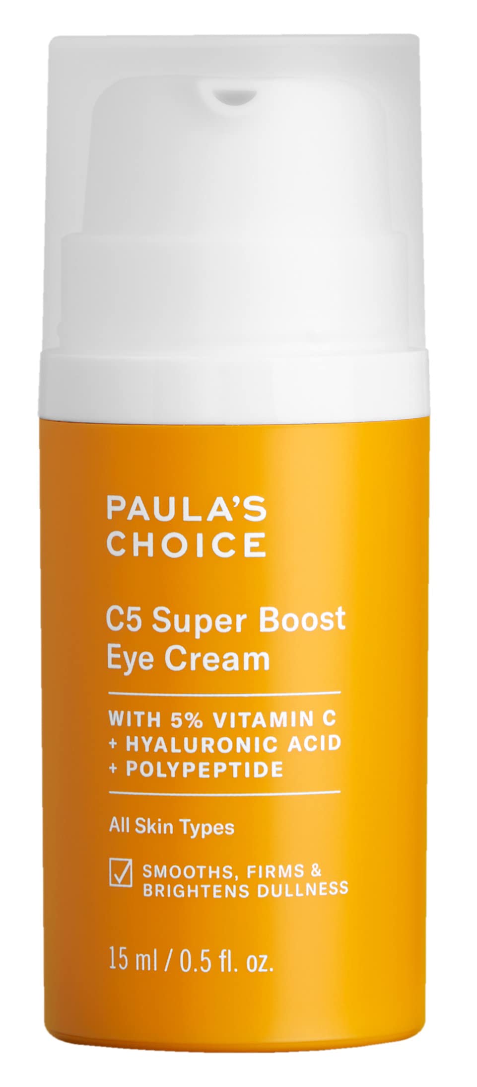 Paula's Choice C5 Super Boost Eye Cream with 5% Vitamin C, Hyaluronic Acid & Peptides, for Puffy Eyes, Dark Circles, Fine Lines & Crow’s Feet, 0.5 Fl Oz