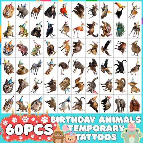 Jungle Animal Temporary Tattoos for Kids | Wildlife Party Favors