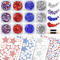 Patriotic Face Glitter Gel Set - Red White Blue Body Gems